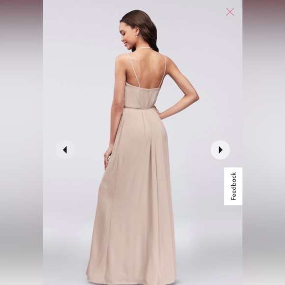 David’s Bridal Double Strap Georgette Wrap Dress - Picture 2 of 5